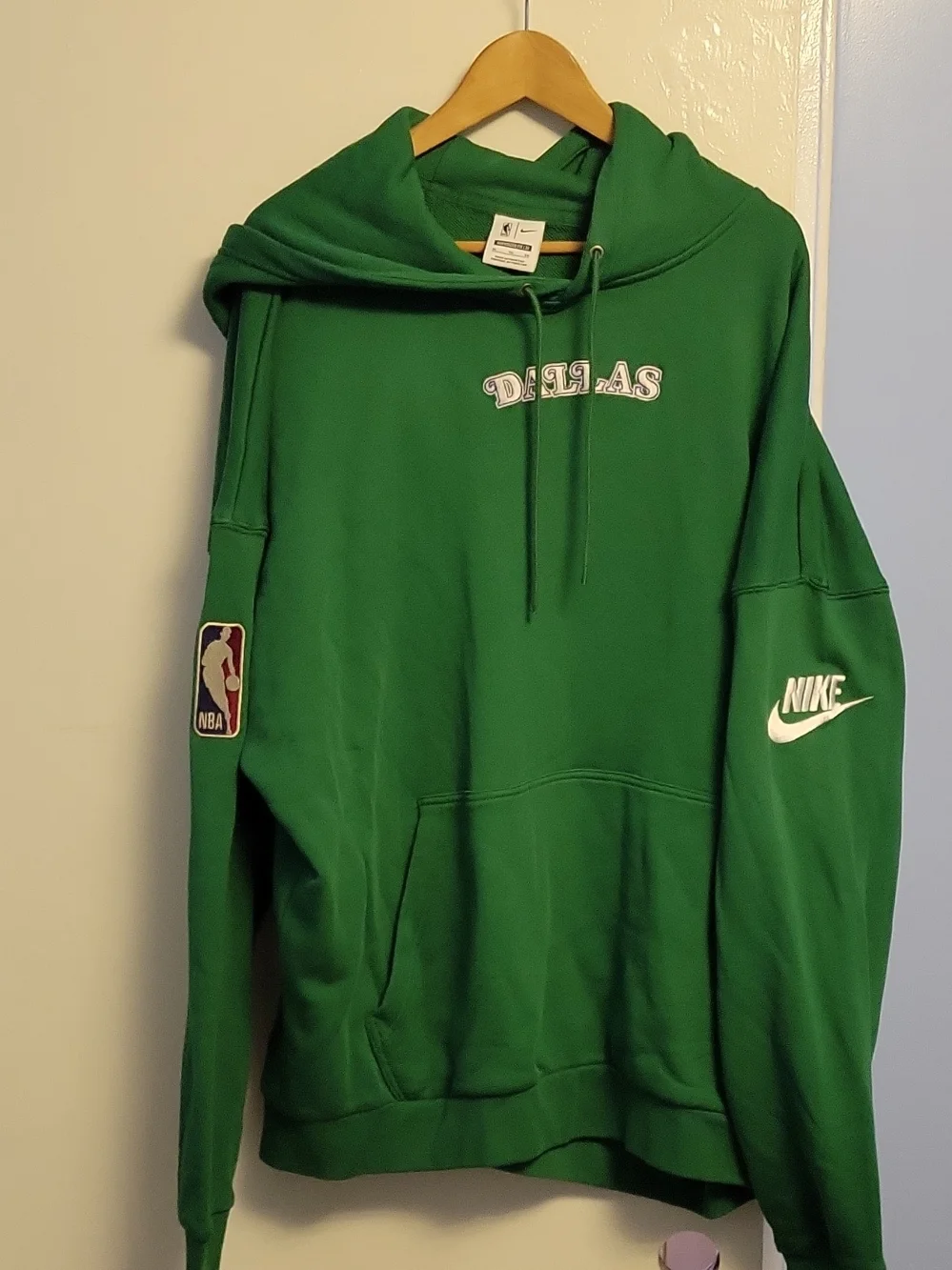 Nike Green Dallas Crewneck Sweatshirt with NBA and Swoosh Logos